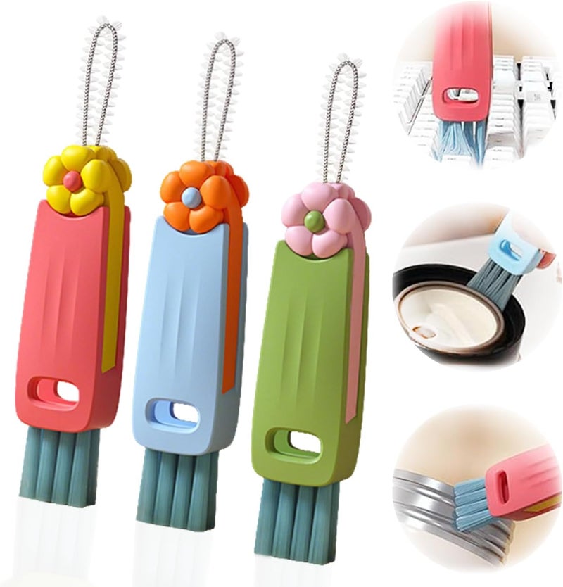 DWNDN 3 in 1 Cup Lid Gap Cleaning Brush Set, Bottle Cleaning Brush Multifunctional Bottle Cleaner Brush Home Kitchen Cleaning Tools, 3PCS - Image 1
